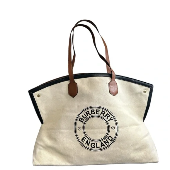 Beige Tote with Brown and Black Accents - Picture 5 of 17